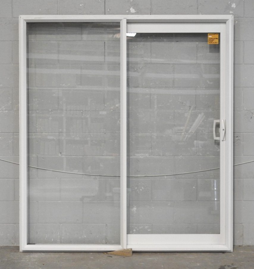 White Aluminium Sliding Door - Opens Right to Left