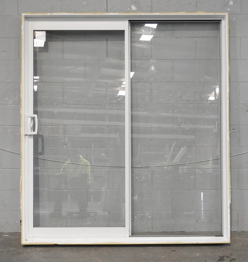 White Aluminium Sliding Door - Opens Right to Left