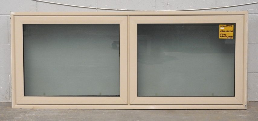 Almond Aluminium Double Awning Window - DG