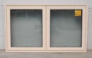 Almond Aluminium Double Awning Window - DG
