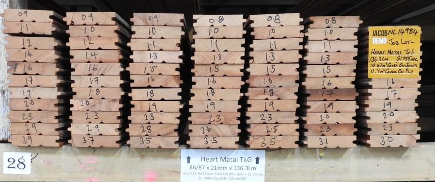 Heart Matai Tongue & Groove Flooring - 136Lm = 10m2 Job Lot