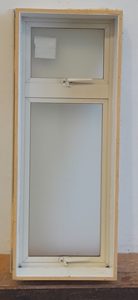 Cream aluminium twin awning window