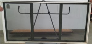 Karaka green aluminium twin awning window