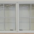 White aluminium twin awning window