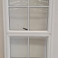 White aluminium twin awning window