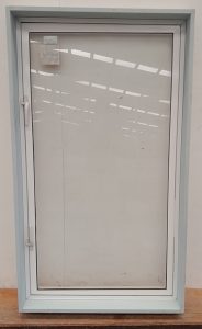 White aluminium casement window
