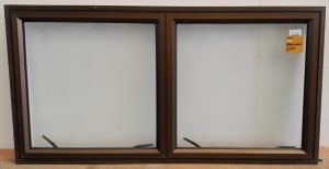 Bronze aluminium twin awning window