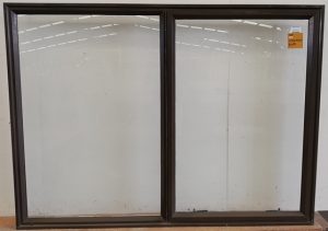 Brown aluminium awning window