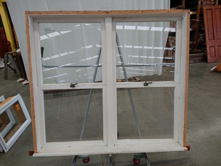 Wooden twin awning window