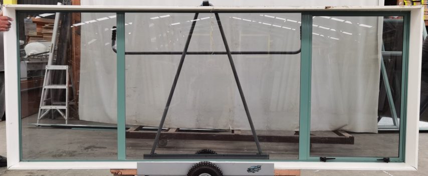 Teal aluminium simgle awning window