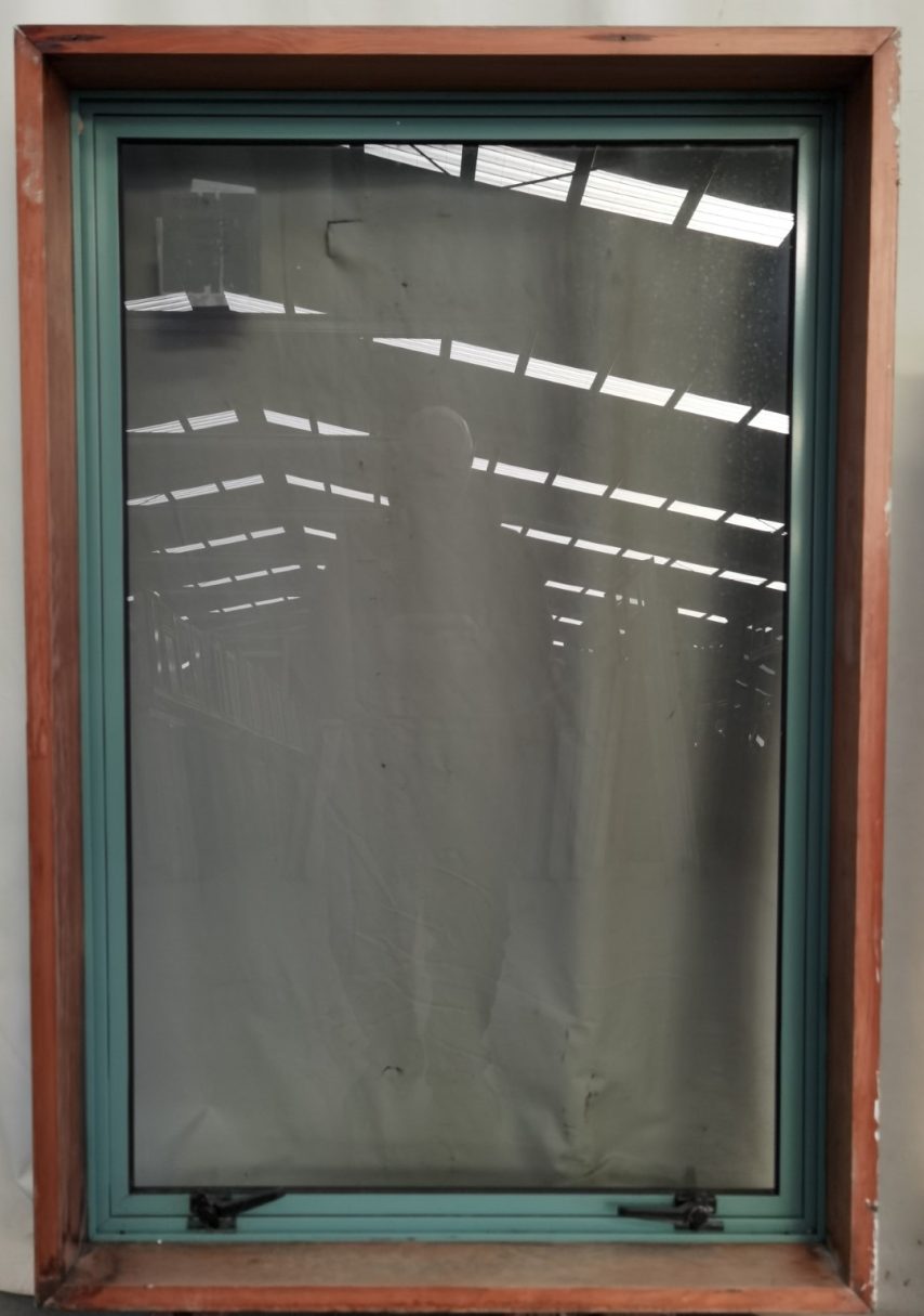 Teal aluminium single awning window