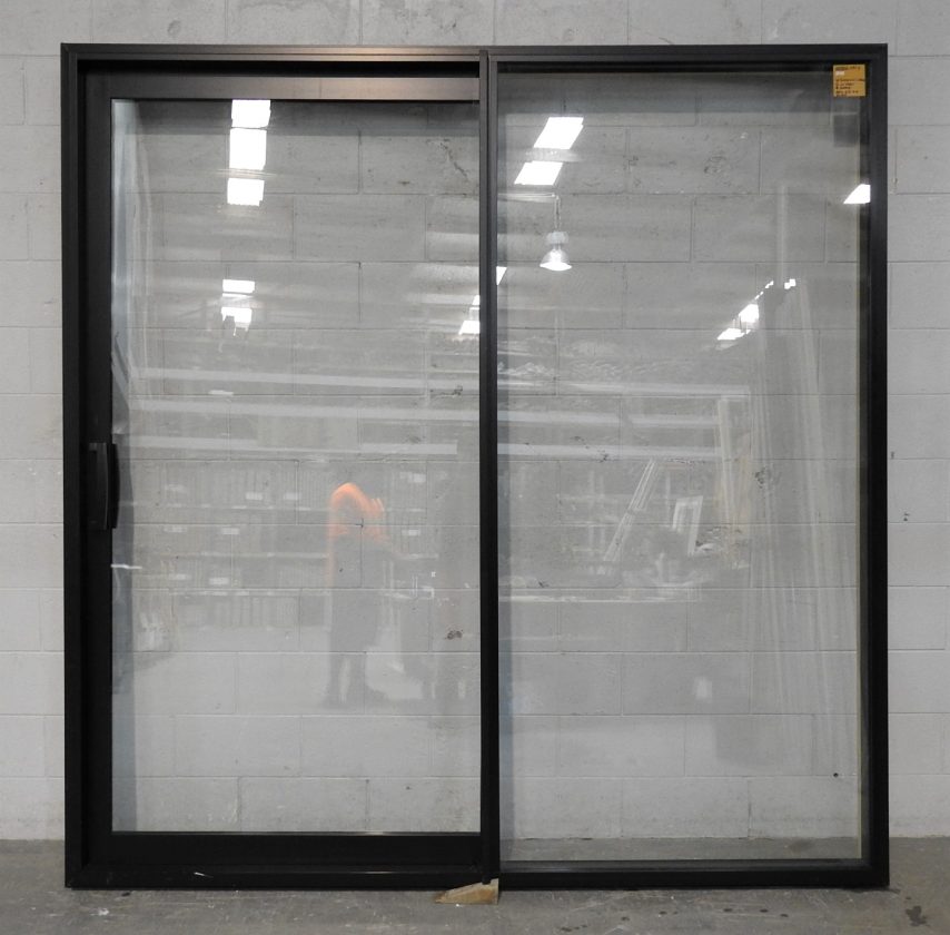 Black Aluminium Sliding Door - Double Glazed - New