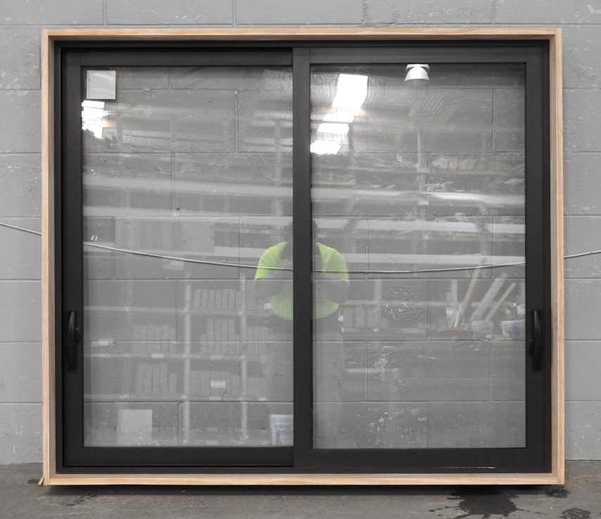 Dark Brown Aluminium Sliding Window - Double Glazed