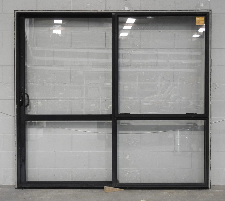 Black Aluminium Sliding Door With Awning Window