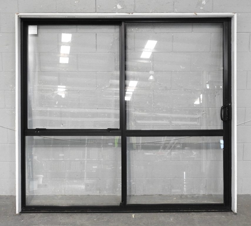 Black Aluminium Sliding Door With Awning Window