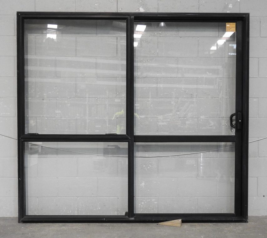 Black Aluminium Sliding Door With Awning Window