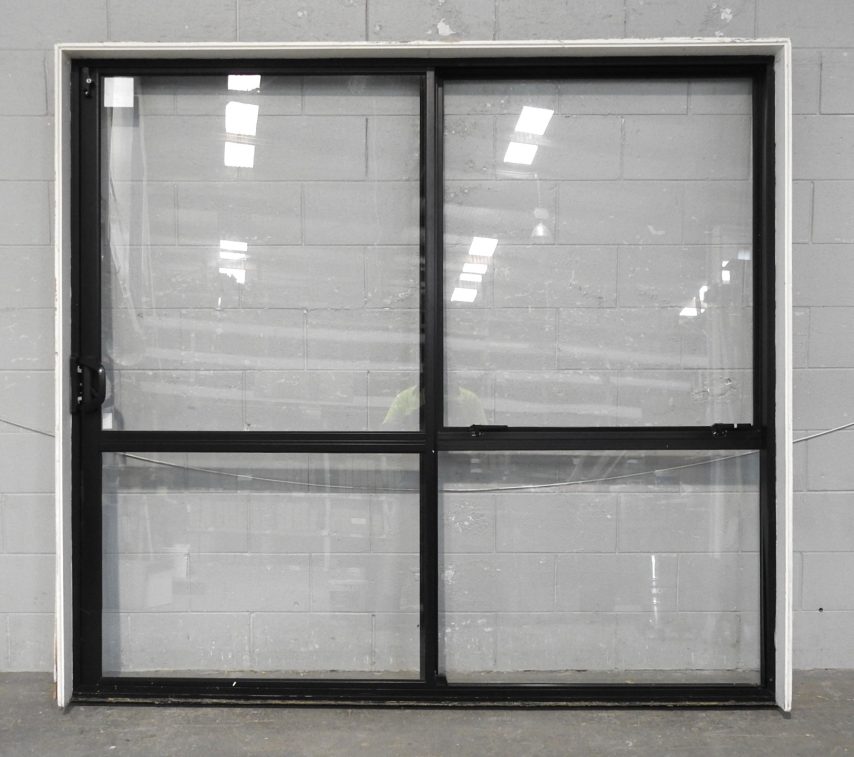 Black Aluminium Sliding Door With Awning Window