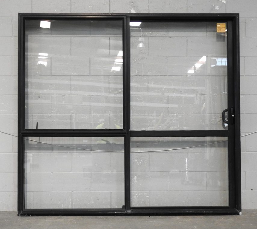 Black Aluminium Sliding Door With Awning Window