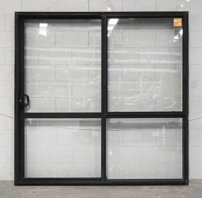 Black Aluminium Sliding Door With Awning Window