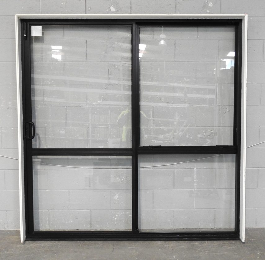 Black Aluminium Sliding Door With Awning Window