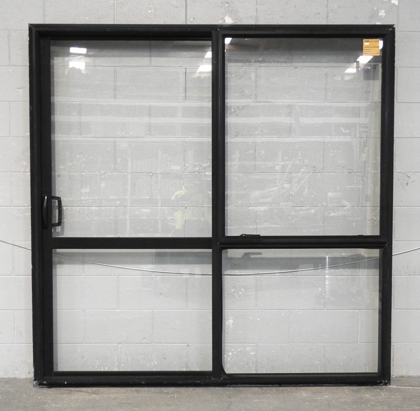 Black Aluminium Sliding Door With Awning Window