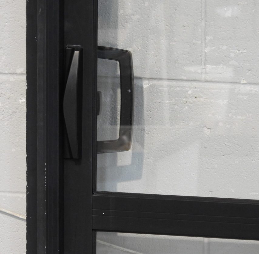 Black Aluminium Sliding Door With Awning Window