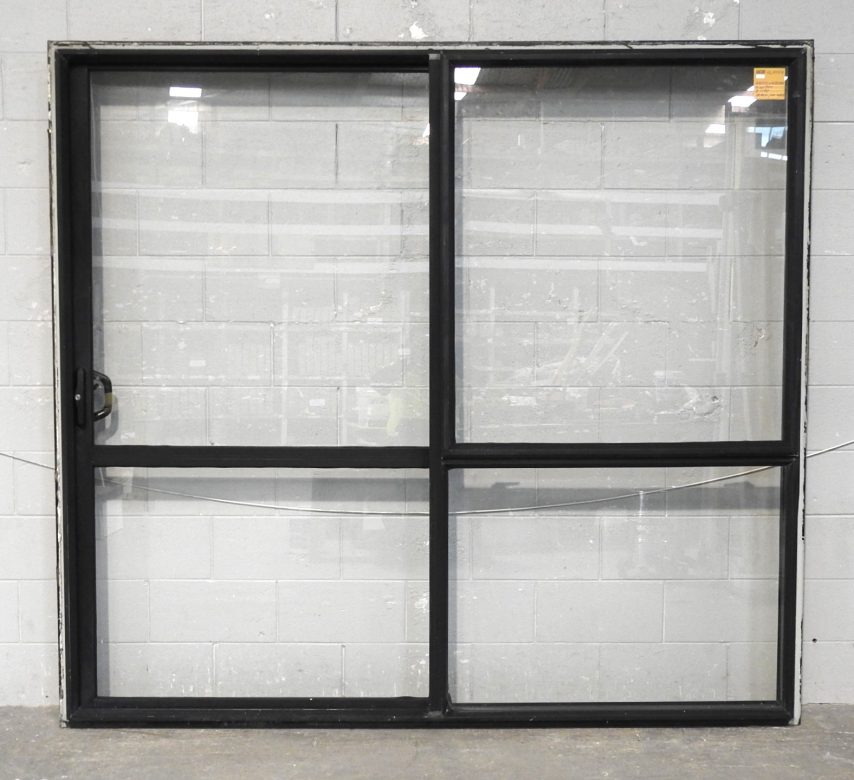 Black Aluminium Sliding Door With Awning Window