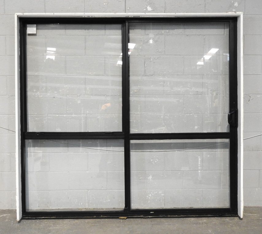 Black Aluminium Sliding Door With Awning Window