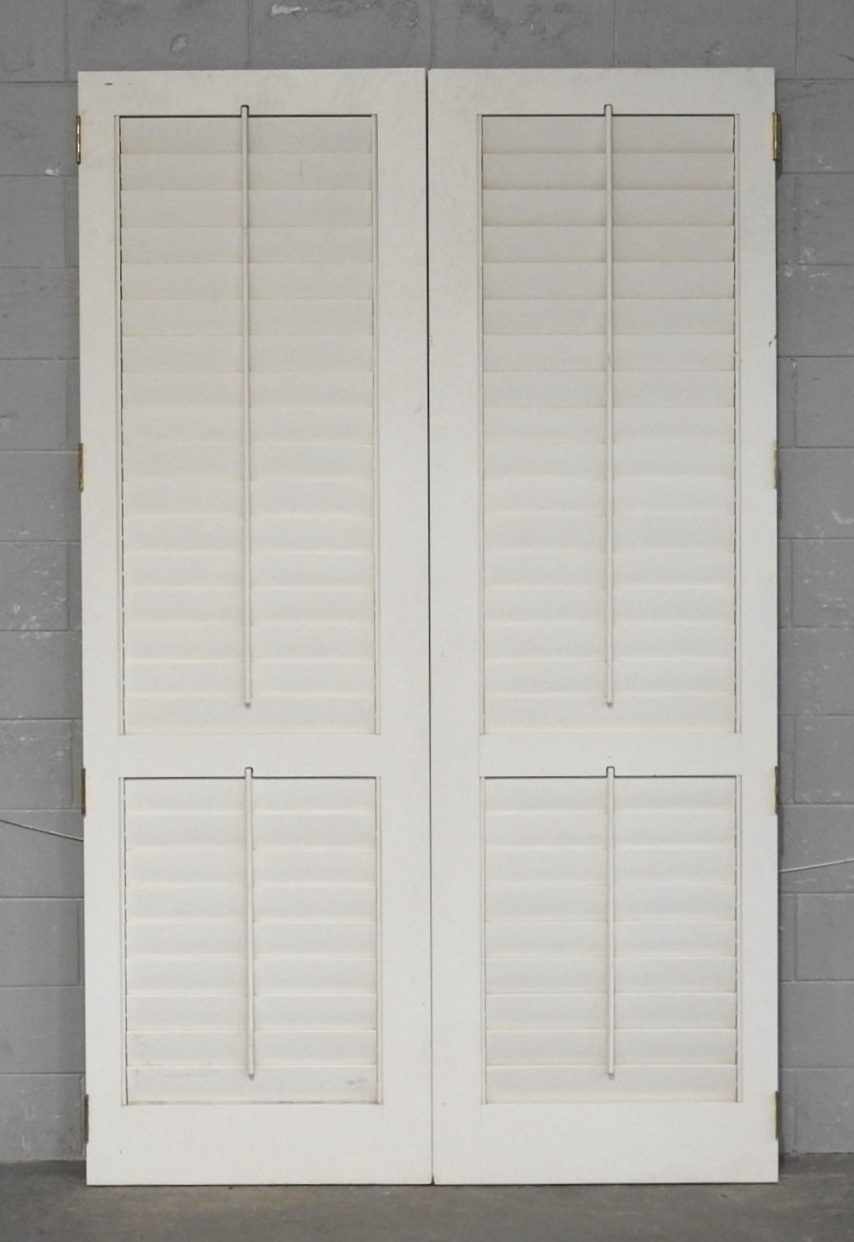 Tall Pair of Cedar Articulating Louvre Shutter/Doors