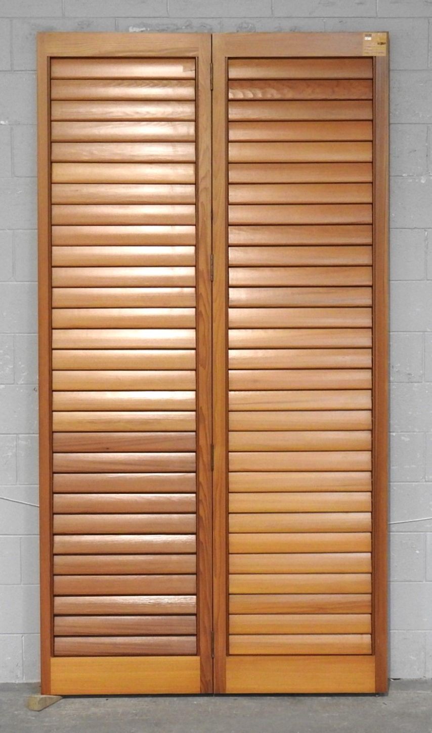 Tall Pair of Cedar Articulating Louvre Shutter/Doors