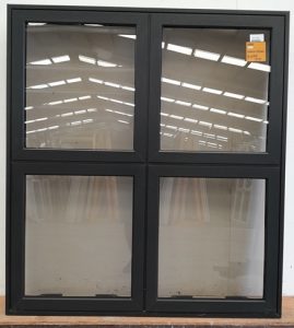 Black double glazed all opening awning window