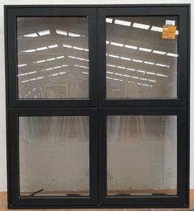 Black double glazed all opening awning window