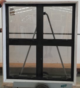 Black double glazed all opening awning window