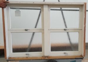 Wooden twin awning window