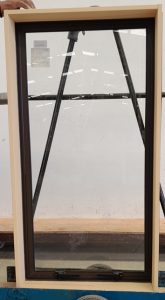 Brown aluminium awning window