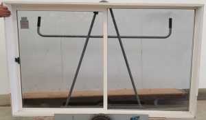 Off white aluminium sliding window