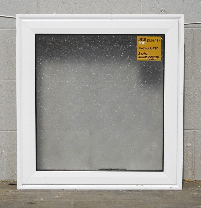 White Aluminium Awning Window with Obscure Glass