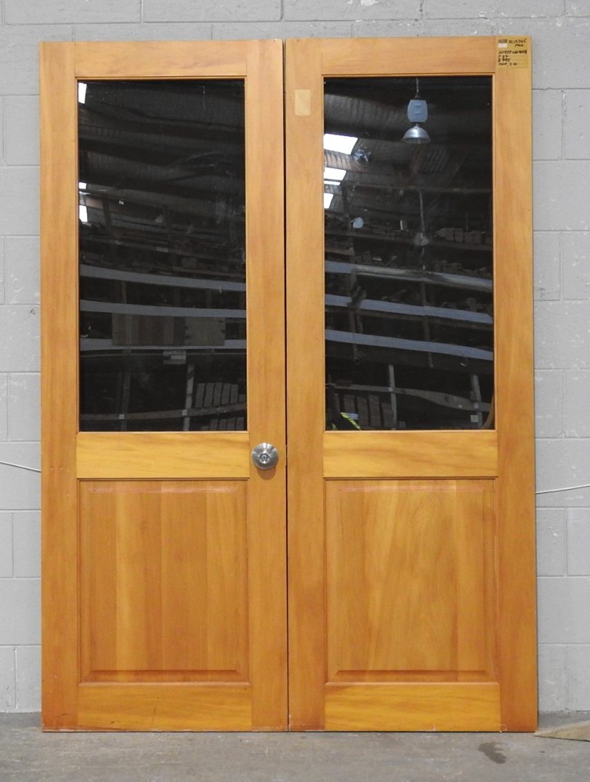 Pair of Wooden Interior Doors - Unhung