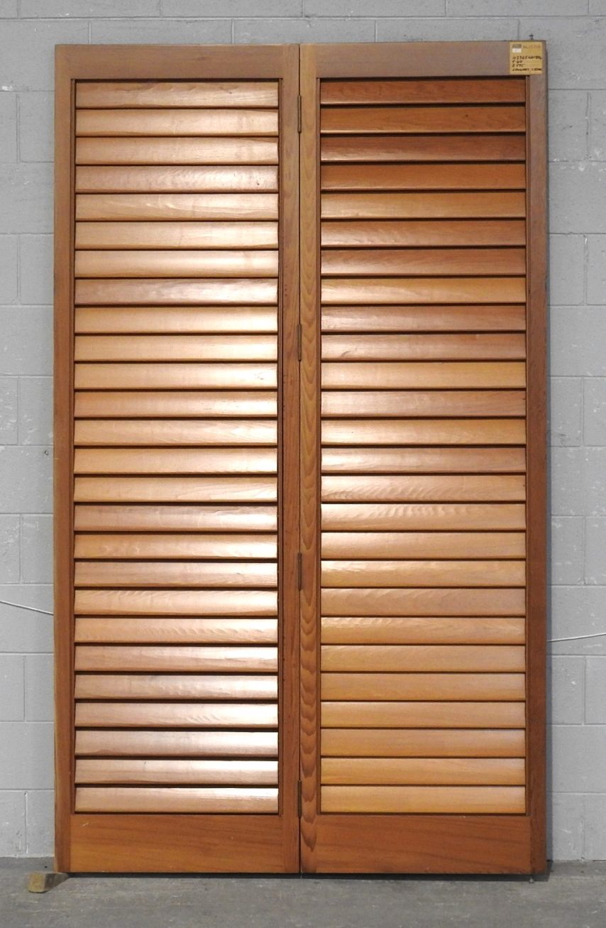Tall Pair of Cedar Articulating Louvre Shutter/Doors