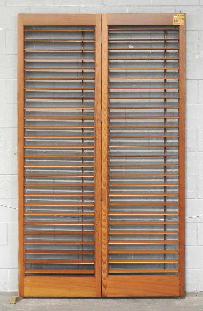 Tall Pair of Cedar Articulating Louvre Shutter/Doors
