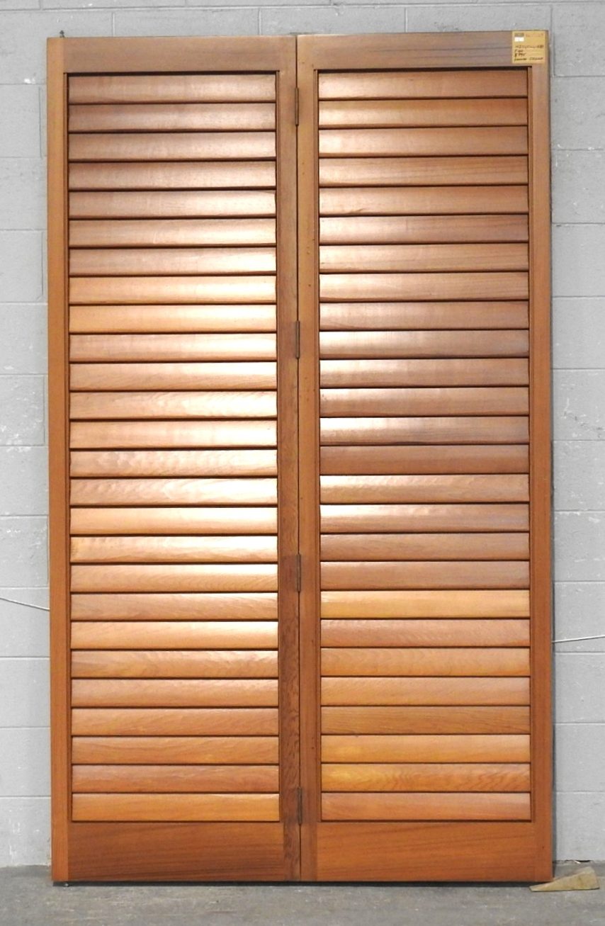 Tall Pair of Cedar Articulating Louvre Shutter/Doors