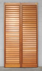 Tall Pair of Cedar Articulating Louvre Shutter/Doors