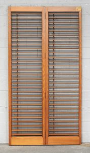Tall Pair of Cedar Articulating Louvre Shutter/Doors