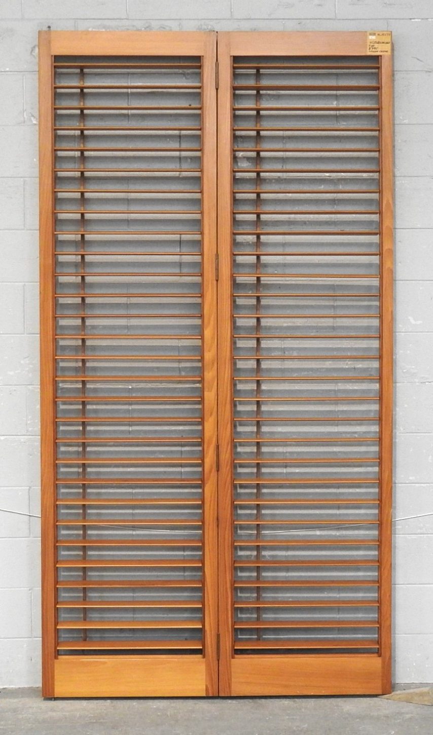 Tall Pair of Cedar Articulating Louvre Shutter/Doors