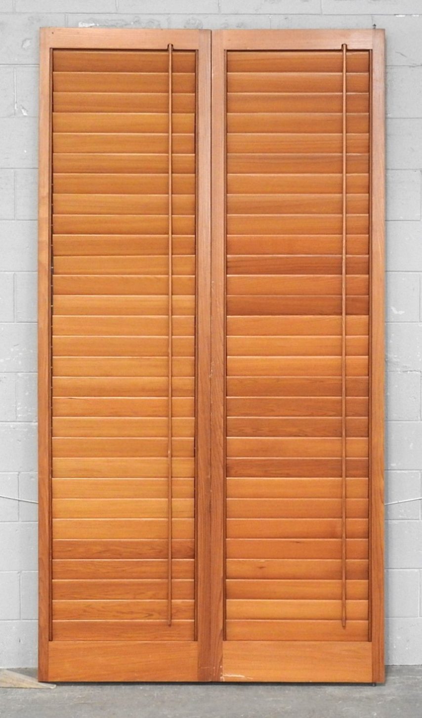Tall Pair of Cedar Articulating Louvre Shutter/Doors