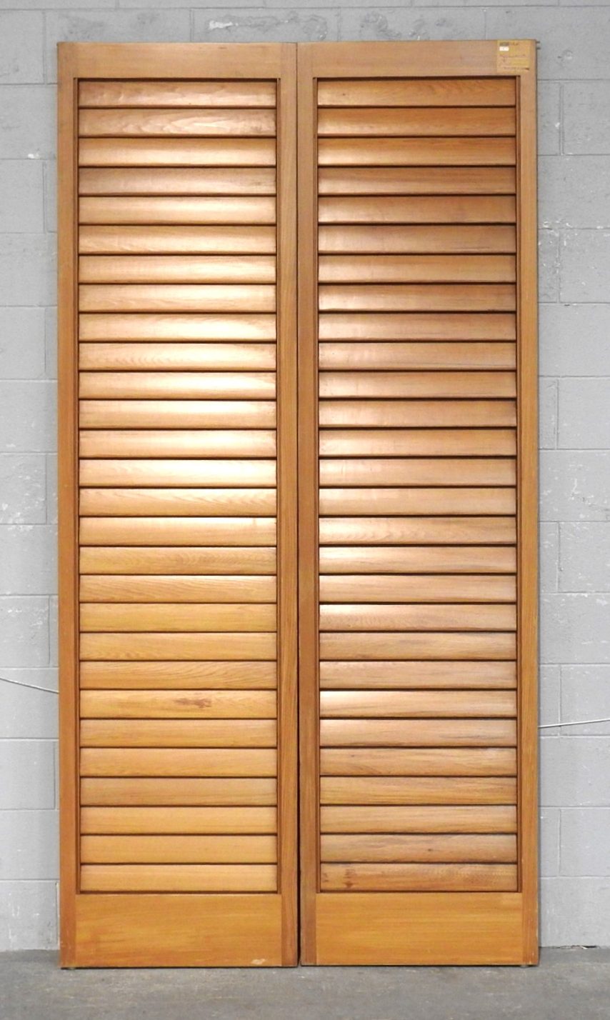 Tall Pair of Cedar Articulating Louvre Shutter/Doors