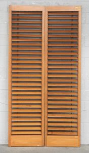 Tall Pair of Cedar Articulating Louvre Shutter/Doors