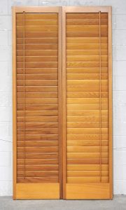 Tall Pair of Cedar Articulating Louvre Shutter/Doors
