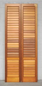 Tall Pair of Cedar Articulating Louvre Shutter/Doors