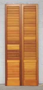 Tall Pair of Cedar Articulating Louvre Shutter/Doors